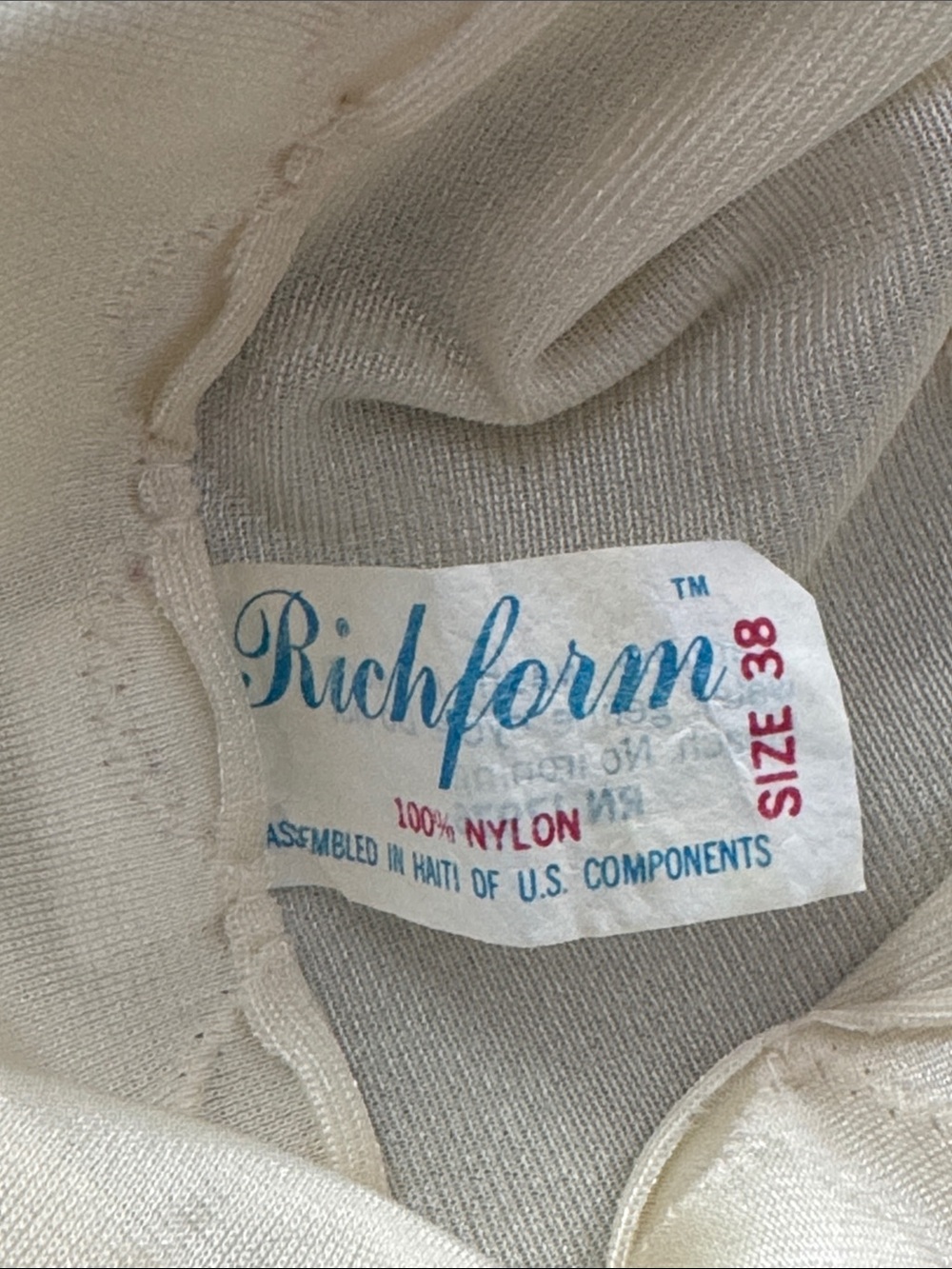 Vintage Richform Cream Slip Dress with Adjustable Straps - Picture 2 of 6